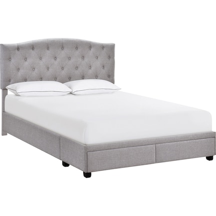 Billie King Upholstered Storage Bed - Gray
