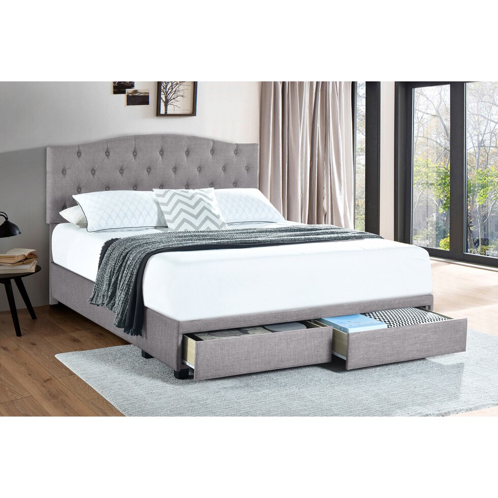 billie gray king bed   