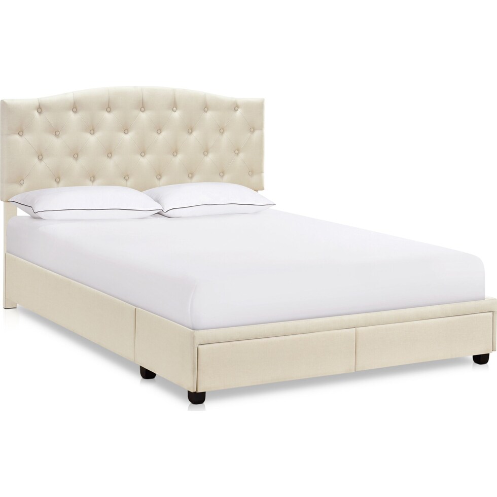 billie white queen storage bed   