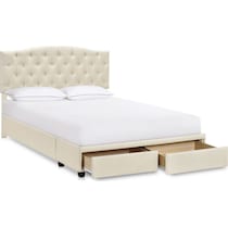 billie white queen storage bed   