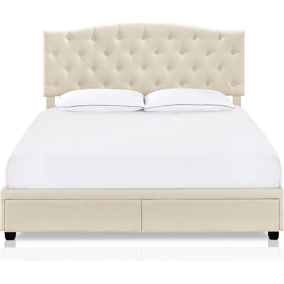 billie white queen storage bed   