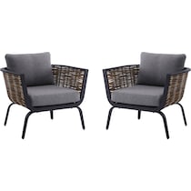 biloxi black outdoor chair set   