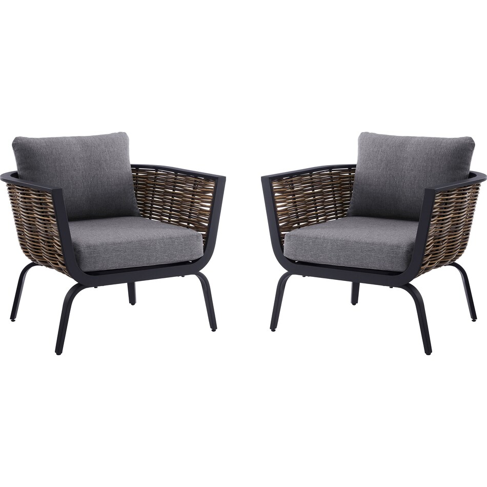 biloxi black outdoor chair set   