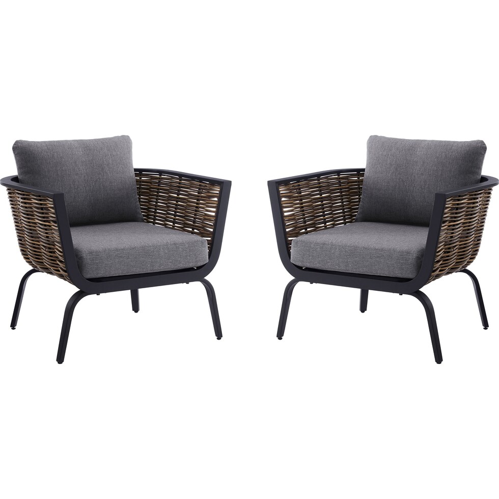 biloxi black outdoor chair set   