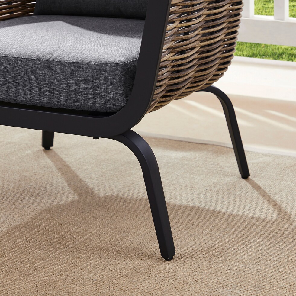 biloxi black outdoor chair set   