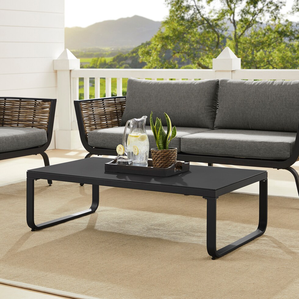 biloxi black outdoor coffee table   