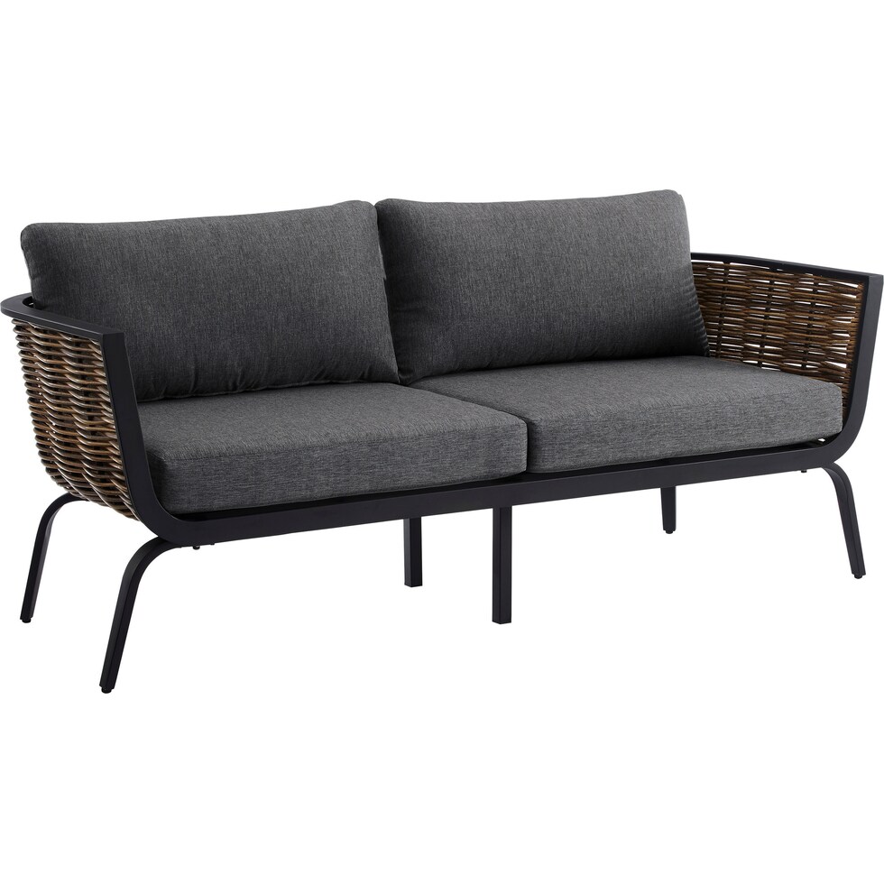 biloxi black outdoor loveseat   