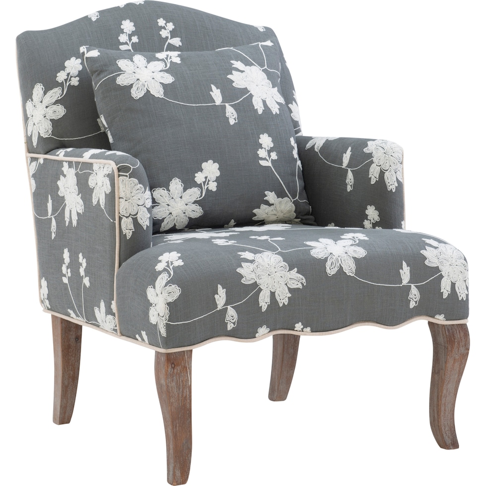 bina gray and white accent chair   