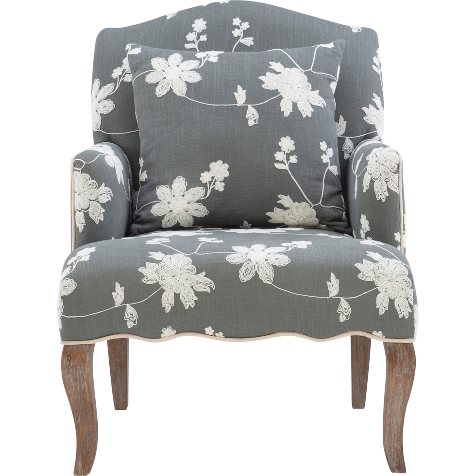 bina gray and white accent chair   