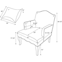 bina gray and white accent chair   