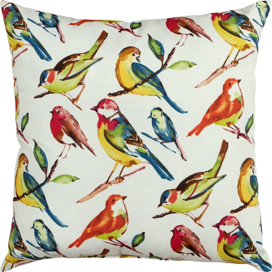 birds yellow outdoor pillow   