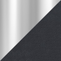 black vegan leather chrome swatch  