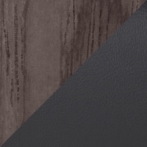 black vegan leather dark walnut swatch  