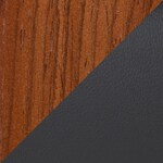 black vegan leather light walnut swatch  