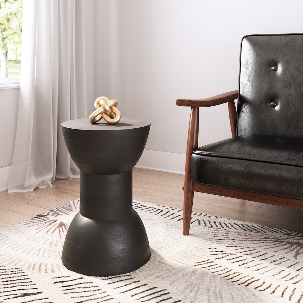 black accent table   