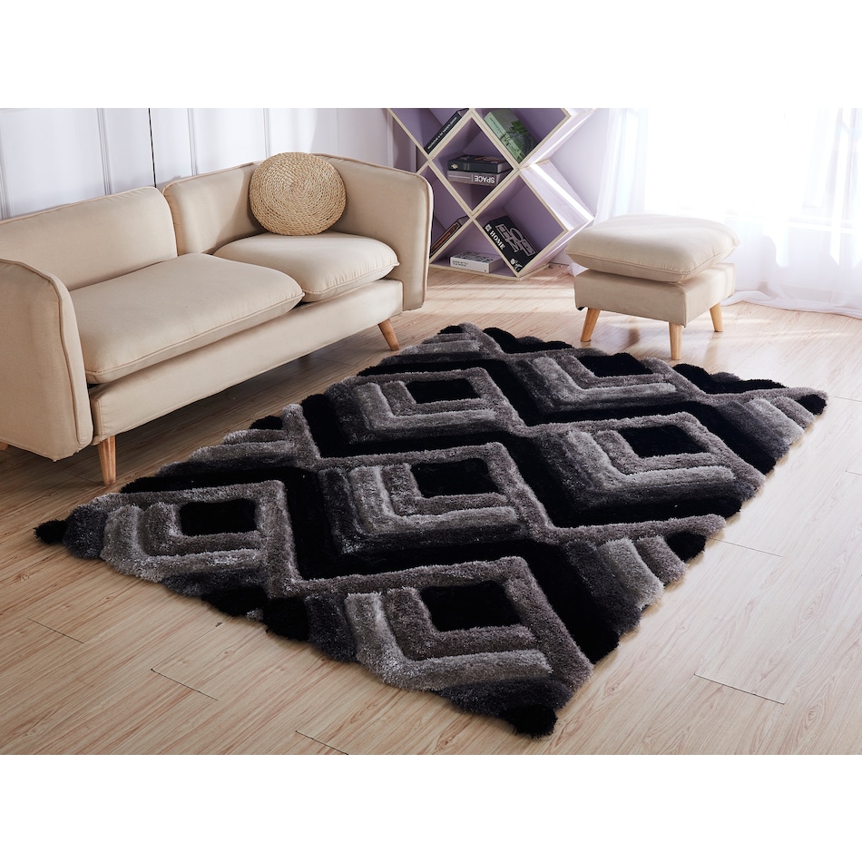 black gray area rug  x    