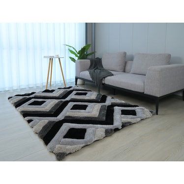 Mac Area Rug - Black/Gray