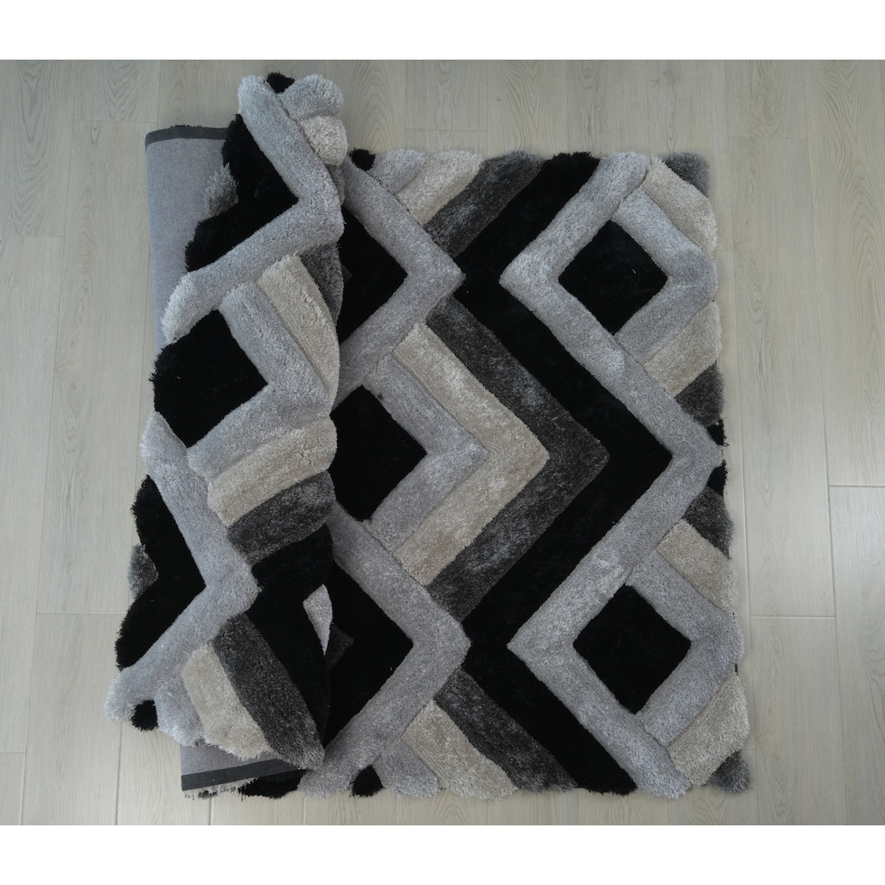 black gray area rug  x    