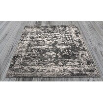 black white area rug  x    