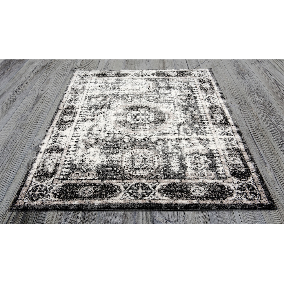 black white area rug  x    