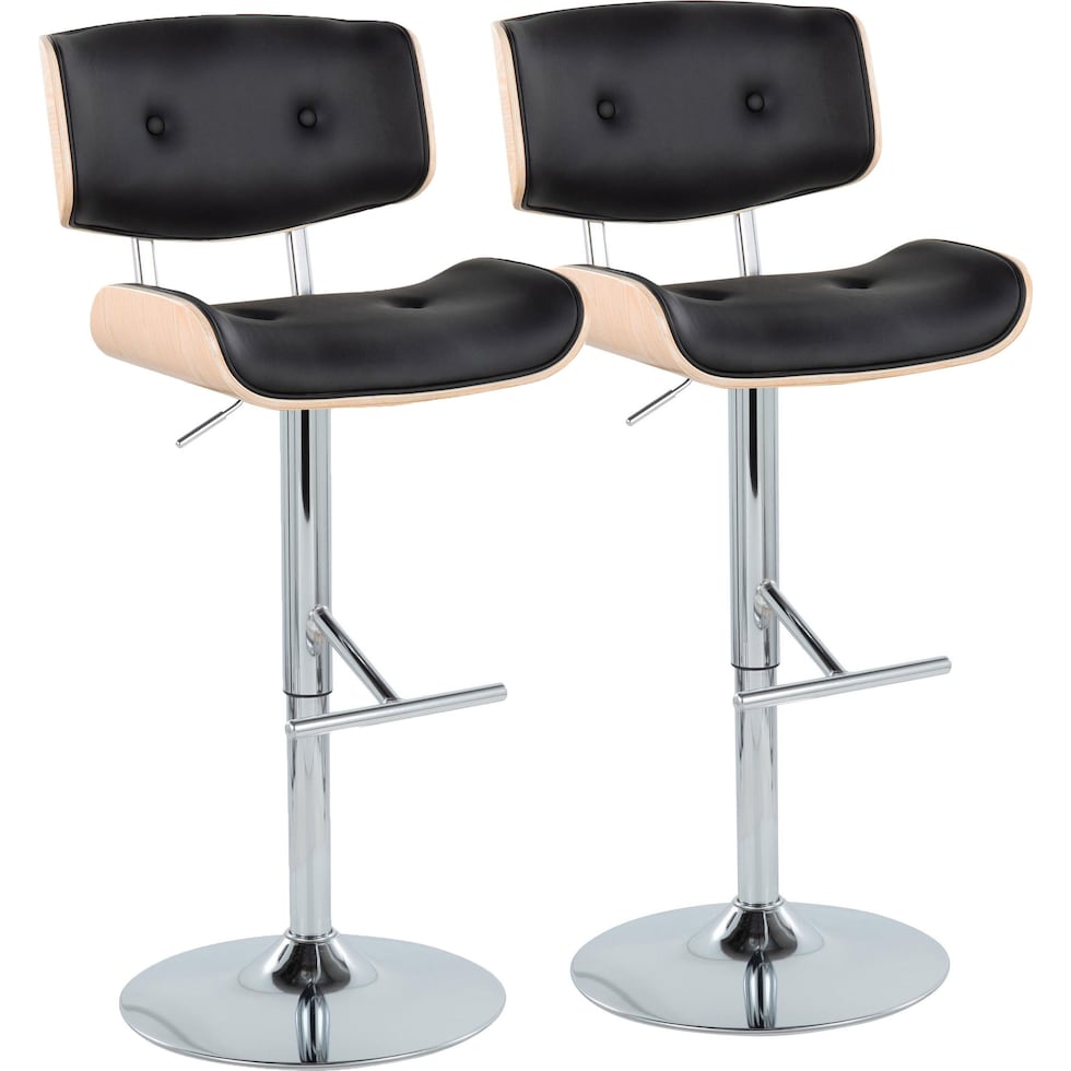 blakely black chrome bar stool   