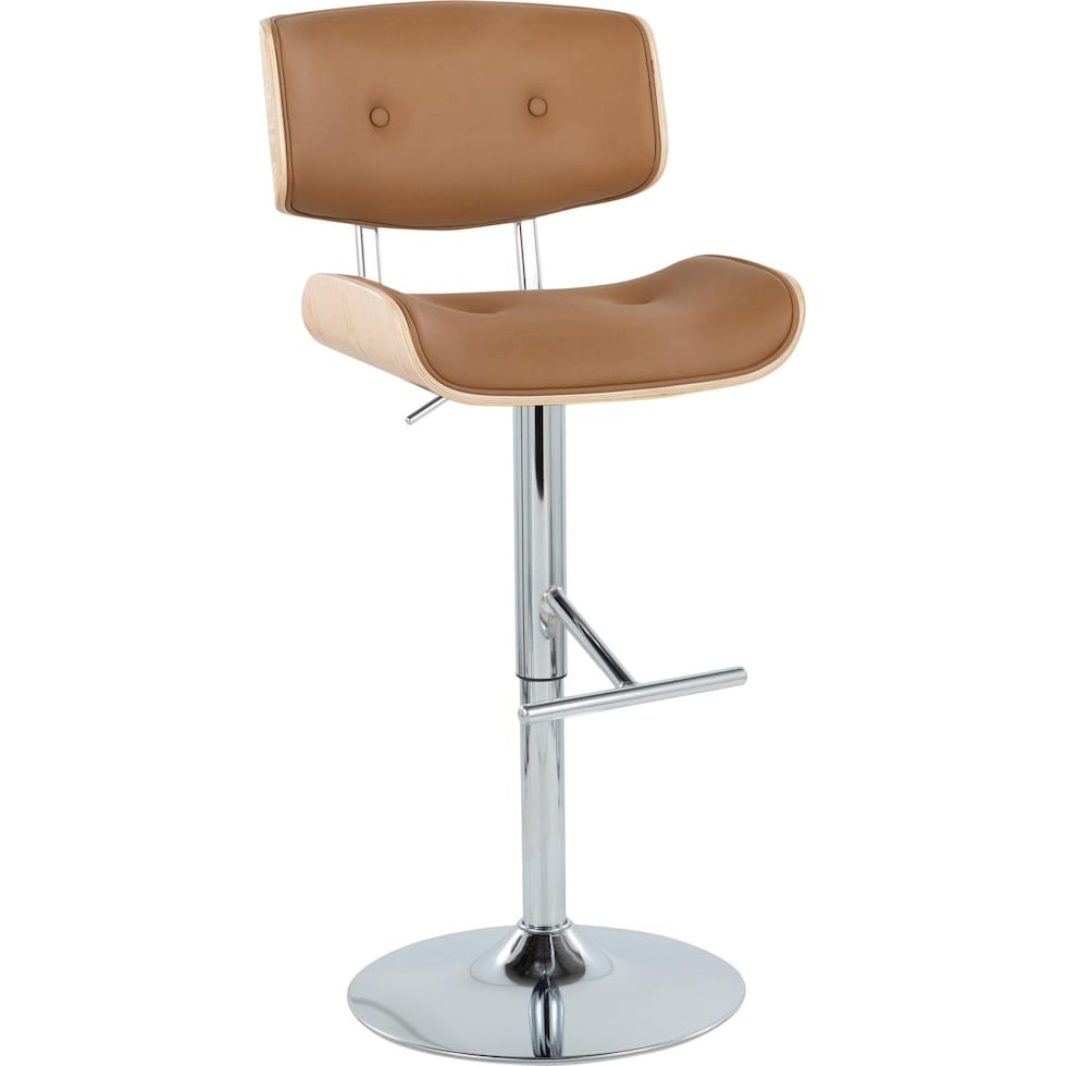 blakely brown chrome bar stool   