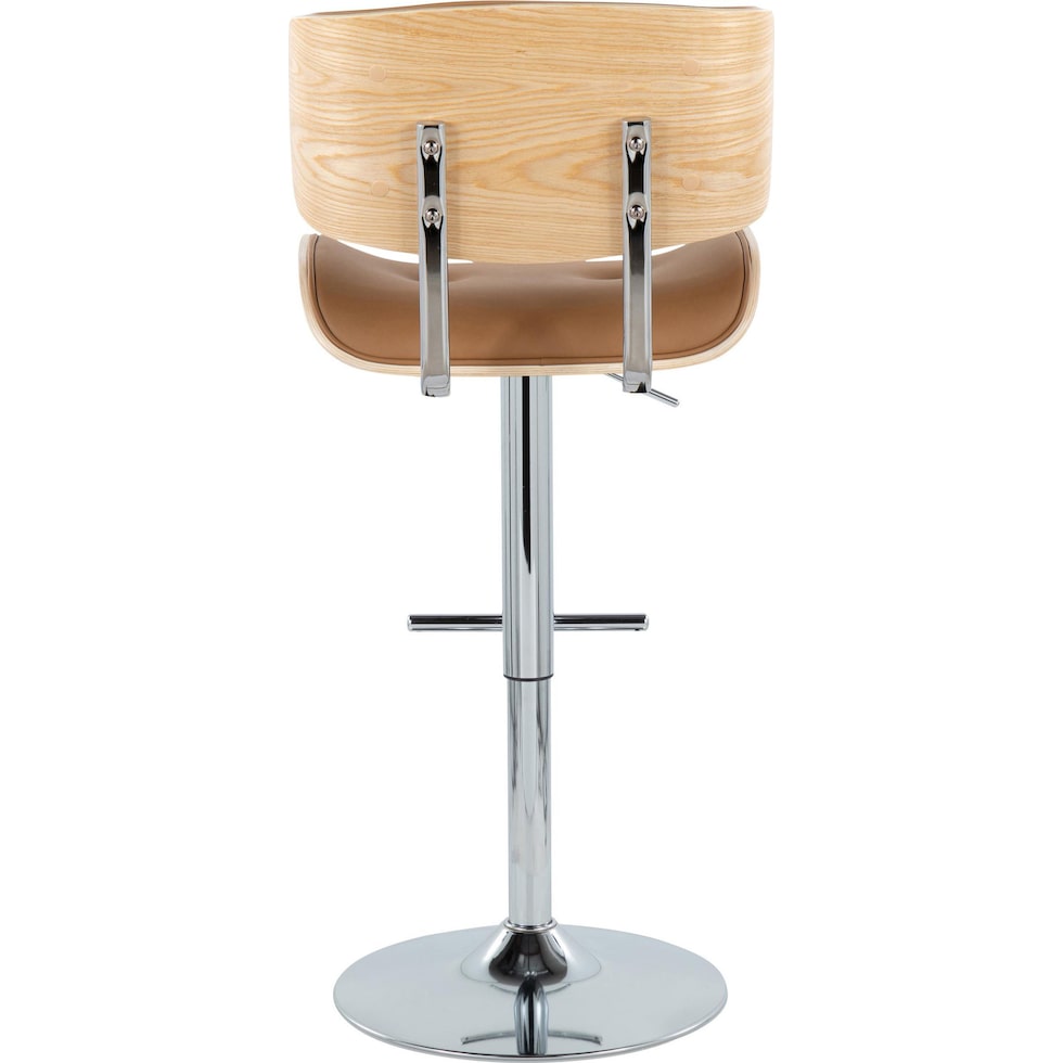 blakely brown chrome bar stool   