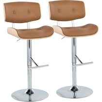 blakely brown chrome bar stool   
