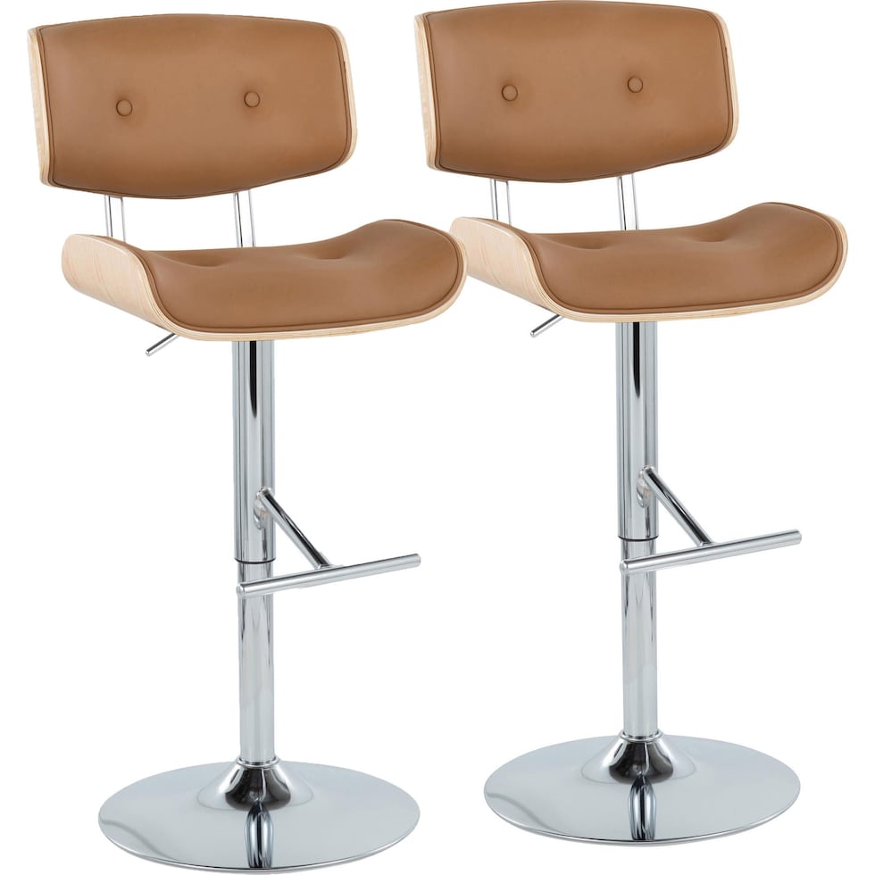 blakely brown chrome bar stool   