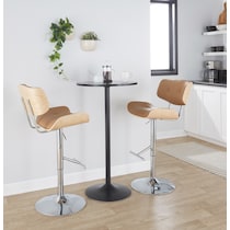 blakely brown chrome bar stool   