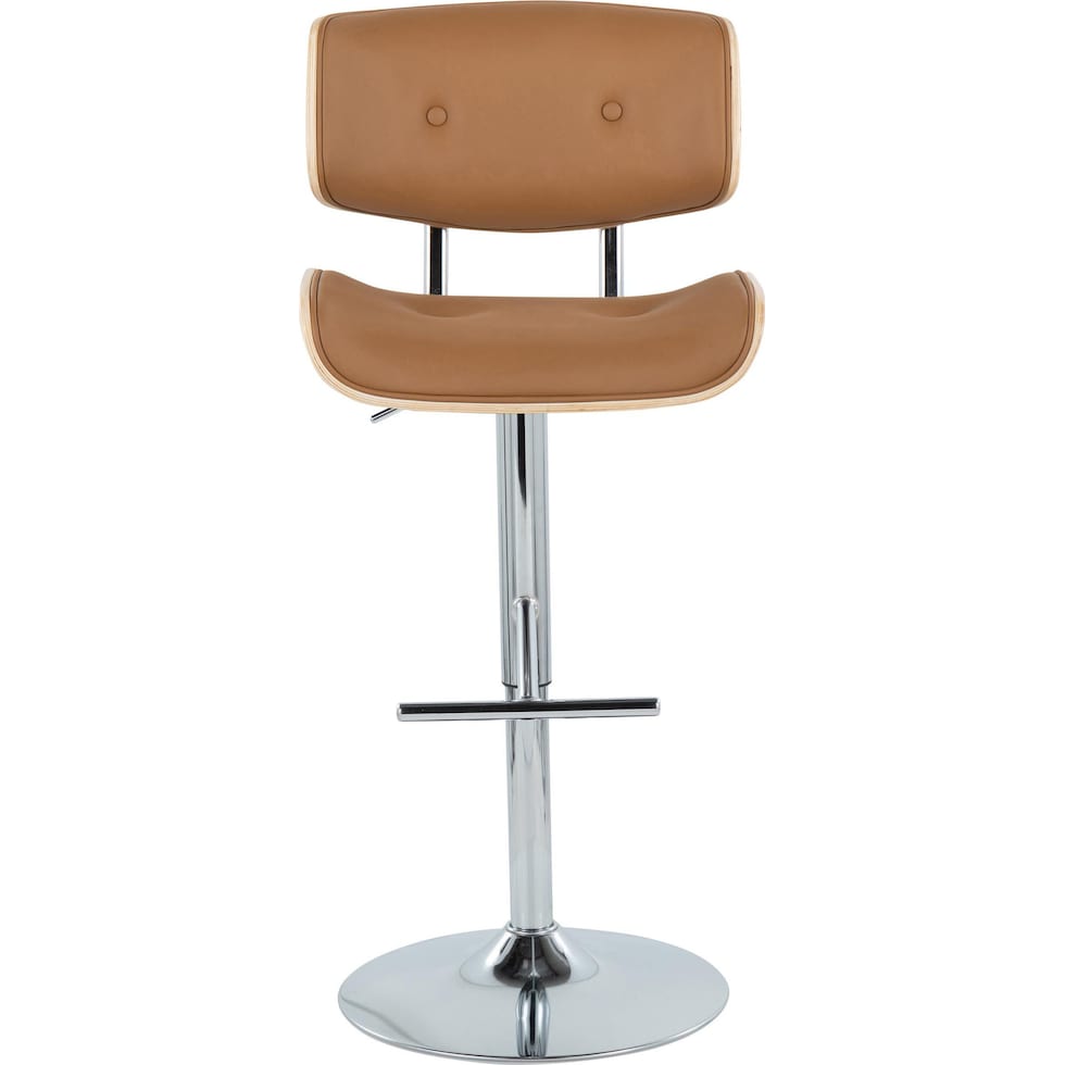 blakely brown chrome bar stool   