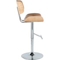 blakely brown chrome bar stool   