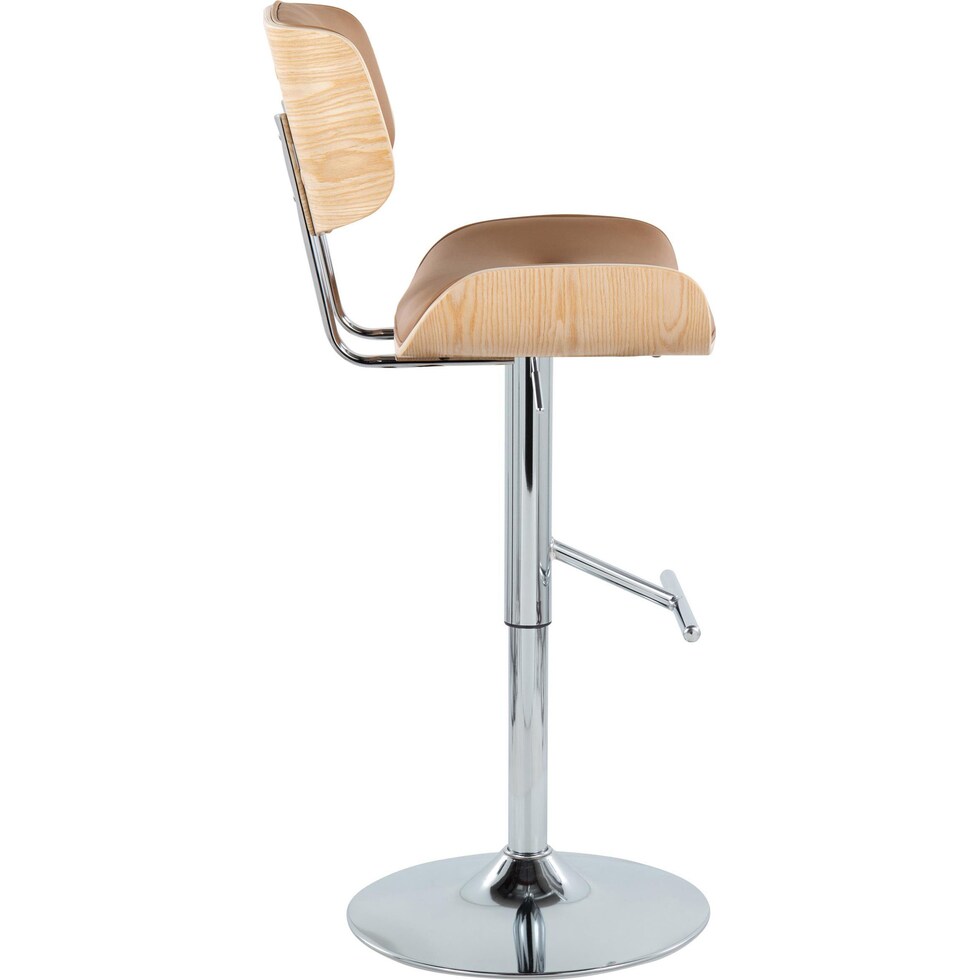 blakely brown chrome bar stool   
