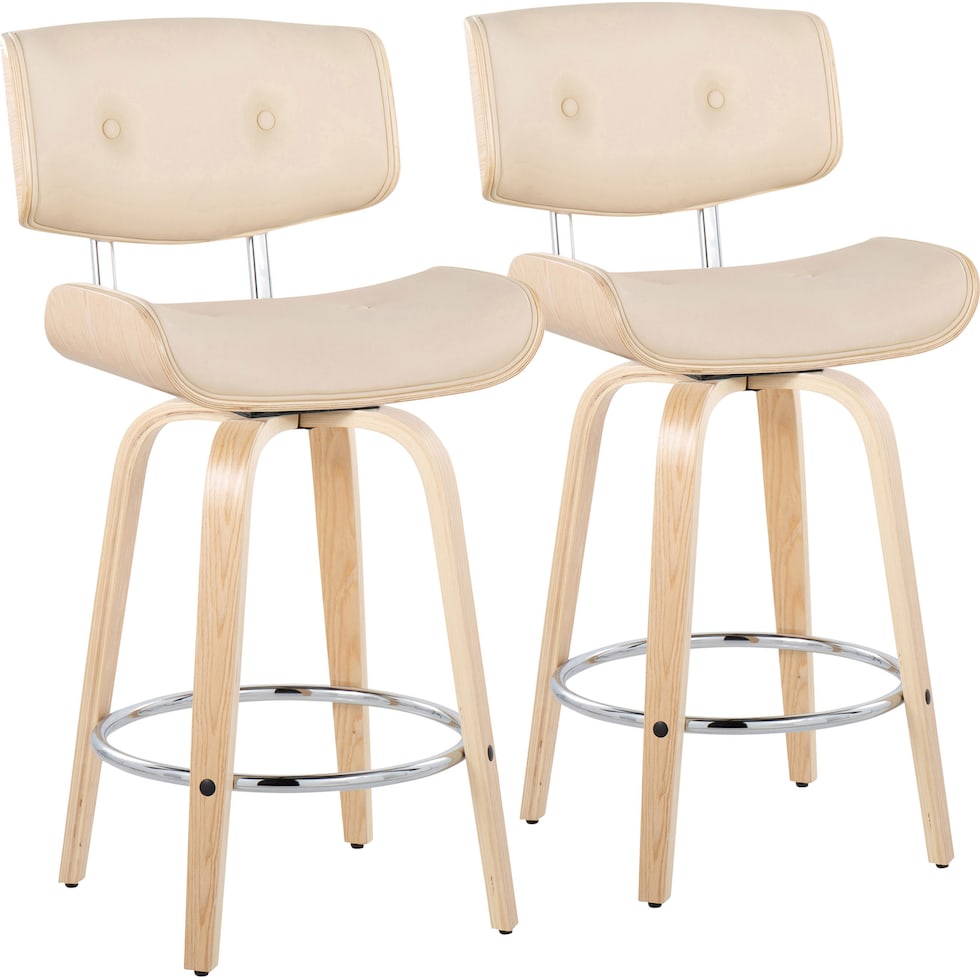 blakely cream natural counter height stool   