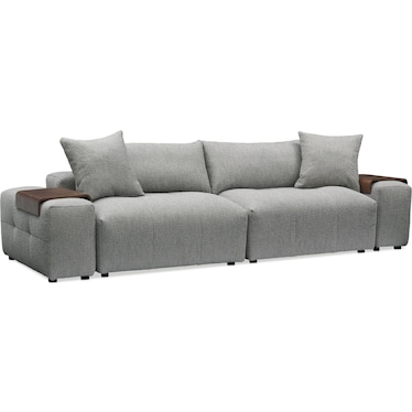 Bliss 4-Piece Sofa and 2 Floating Armrests with Tray Tables Set