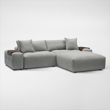 Bliss 5-Piece Sectional and Ottoman - Gray