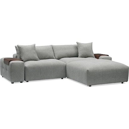 Bliss 5-Piece Sectional and Ottoman - Gray