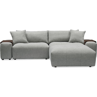 Bliss 5-Piece Sectional and Ottoman - Gray