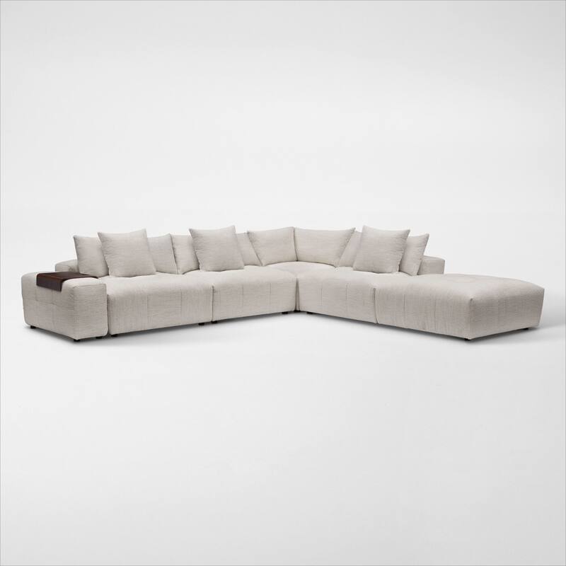 Bliss 6Piece Sectional, Floating Armrest with Tray Table and Ottoman