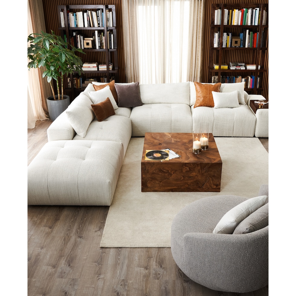 bliss white sectional   