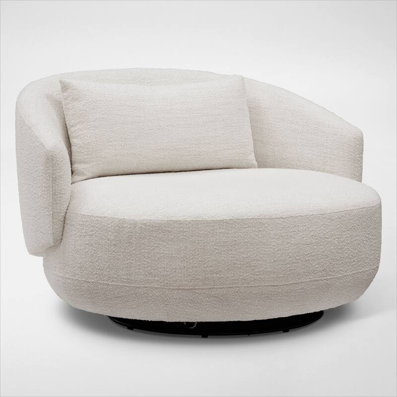Sunday Accent Swivel Chair Ivory Value City Furniture