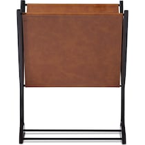 blocks brown faux leather black accent chest   