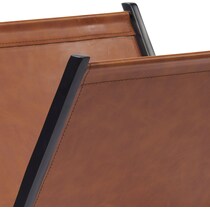 blocks brown faux leather black accent chest   