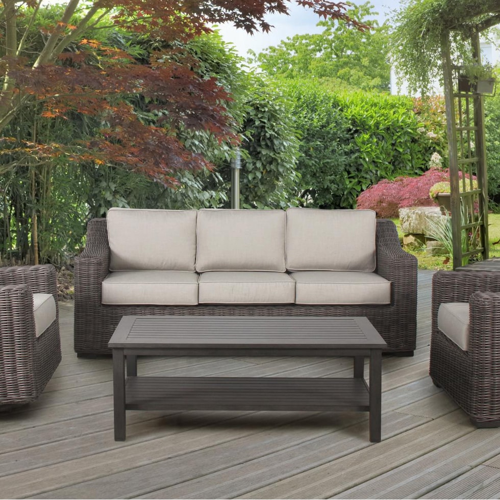 bloomington dark brown outdoor sofa   