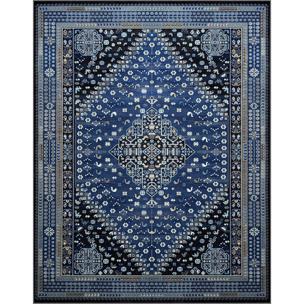 blue and brown rug   
