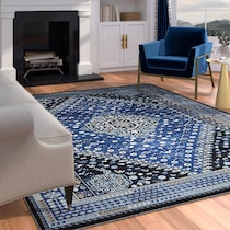 blue and brown rug   
