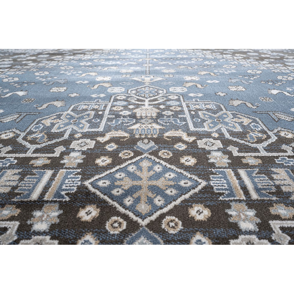 blue and brown rug   