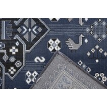 blue and brown rug   