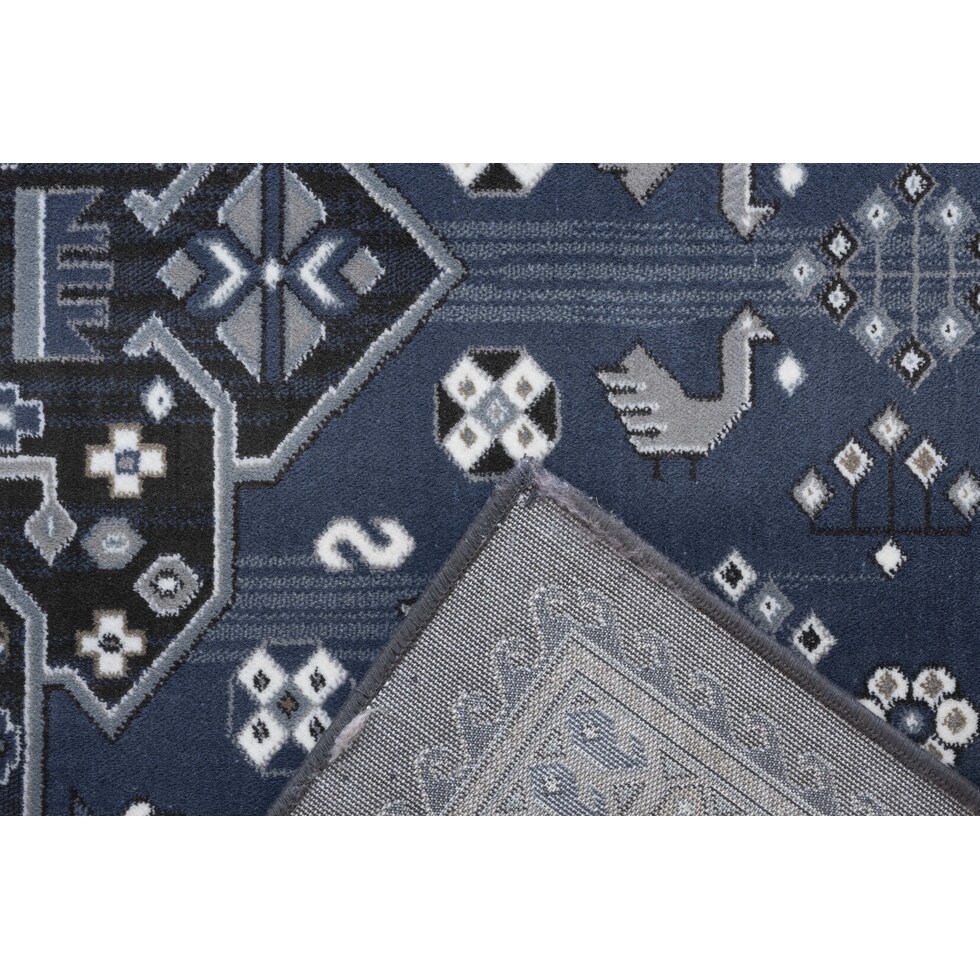 blue and brown rug   