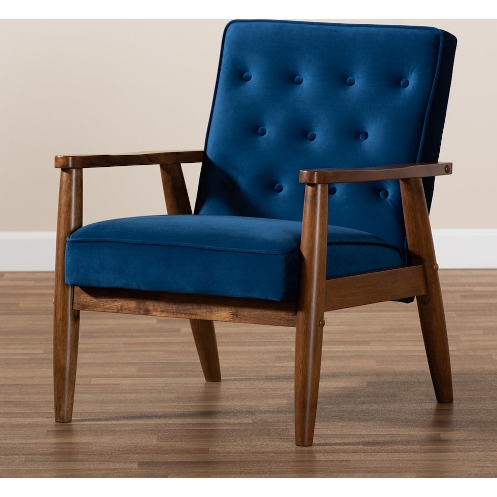 blue accent chair   